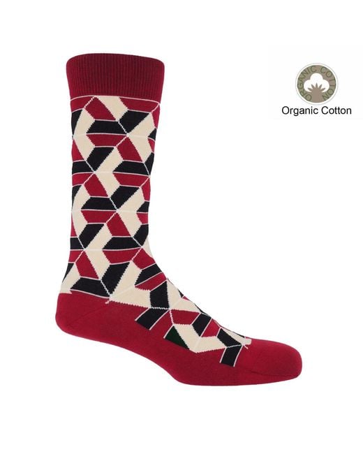 Peper Harow - Made in England Red Organic Socks Bundle for men
