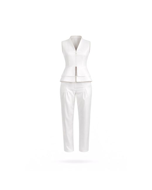 Lumina Eligma White Construct Vest Suit Ensemble