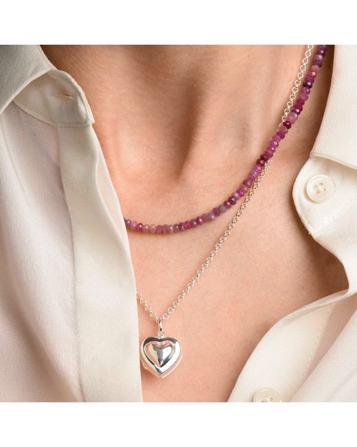 Nellou Jewellery Pink Ruby Mini Bead Necklace