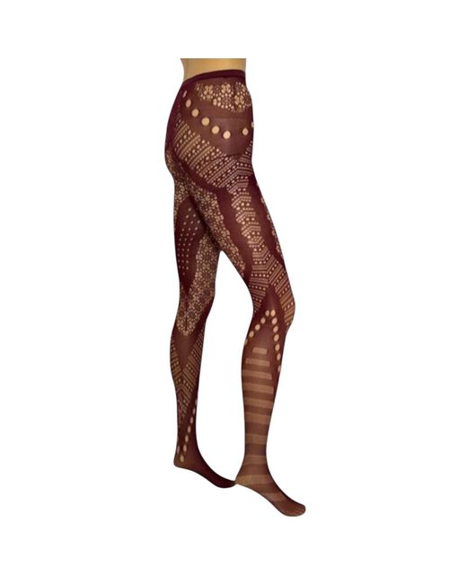 HIGH HEEL JUNGLE by KATHRYN EISMAN Purple Winona Fishnet Tights Burgundy