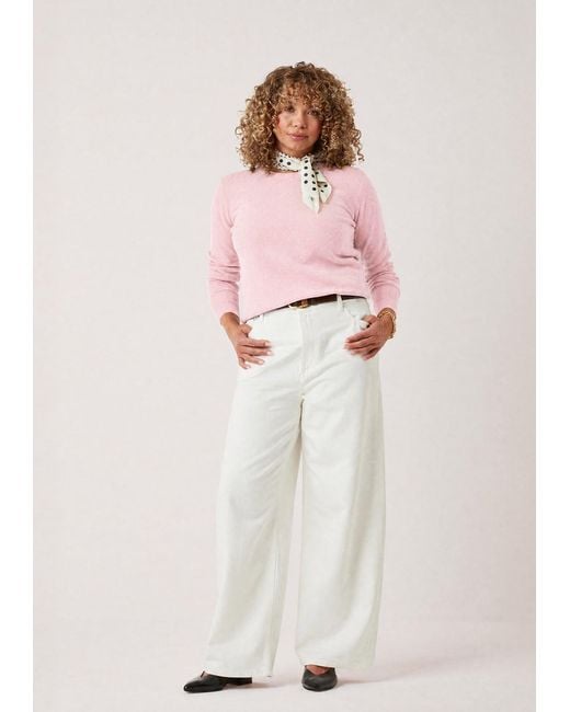 Loop Cashmere Pink Cashmere Crew Neck Sweater