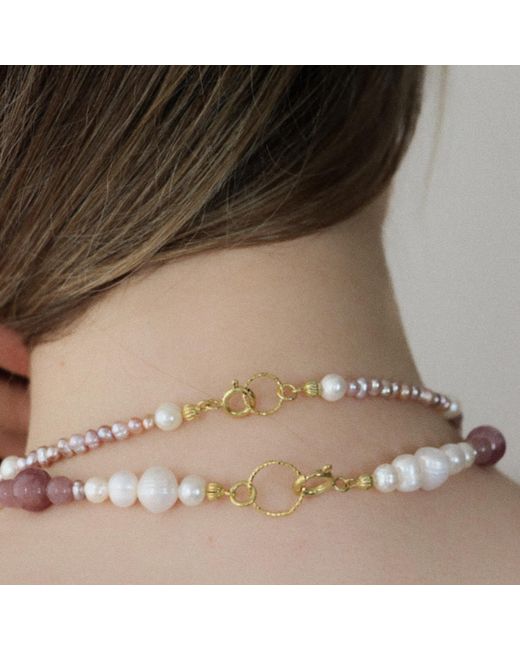 Larsuu Metallic Blush Pearl Necklace