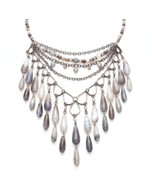 Jaredjamin Metallic Cordelia Archival Agate One-Of-A-Kind Bib Necklace