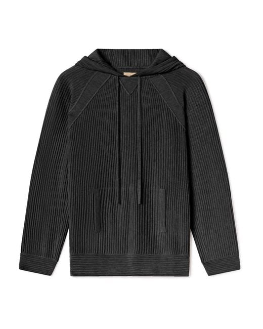 Weston Jon Boucher Black Dune Ottoman Knit Luxury Hoodie With Silk & Wool for men