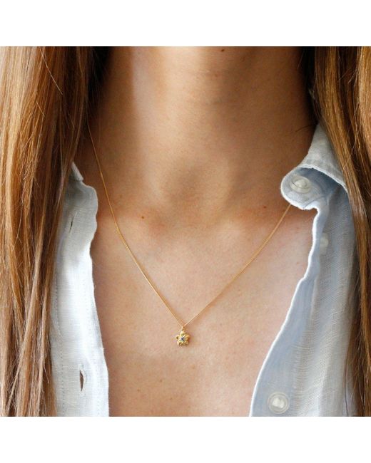 Lee Renee White Forget Me Not Necklace – Single Sapphire–