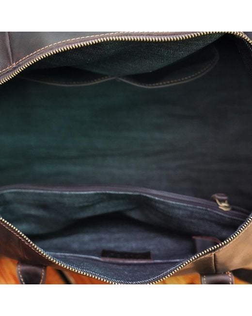Touri Green Genuine Leather Holdall for men
