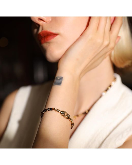 Retro Chic Metallic Palms Bracelet