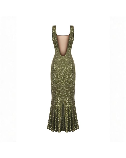 Elsava Green Long Dress