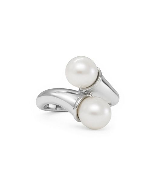 Unaloe Metallic Double Pearl Sterling Ring – Ring For