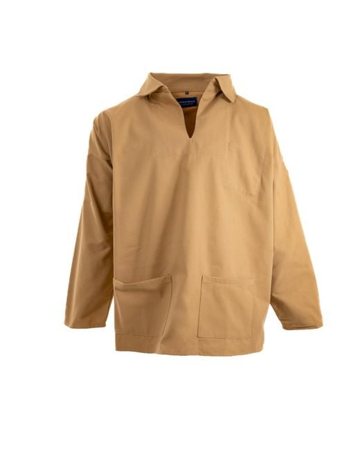 Arthur Beale Natural Open Neck Sailors' Smock for men