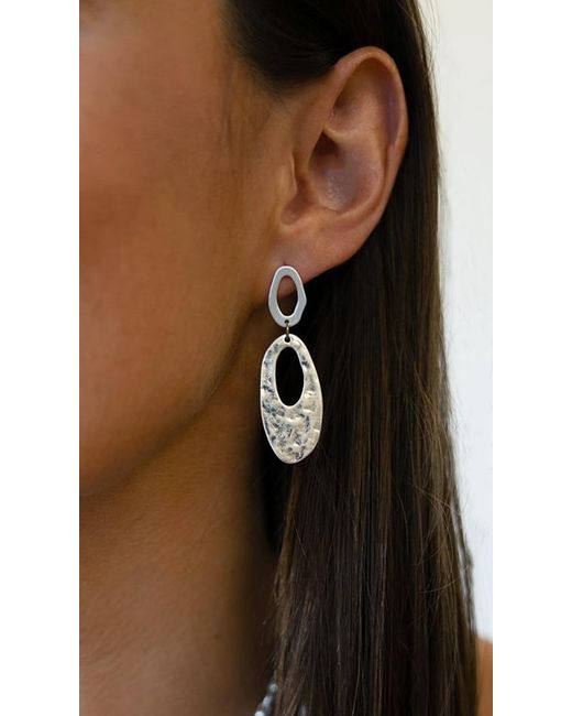 Loni Paul Jewelry Metallic Matte Oval Dangle Earrings