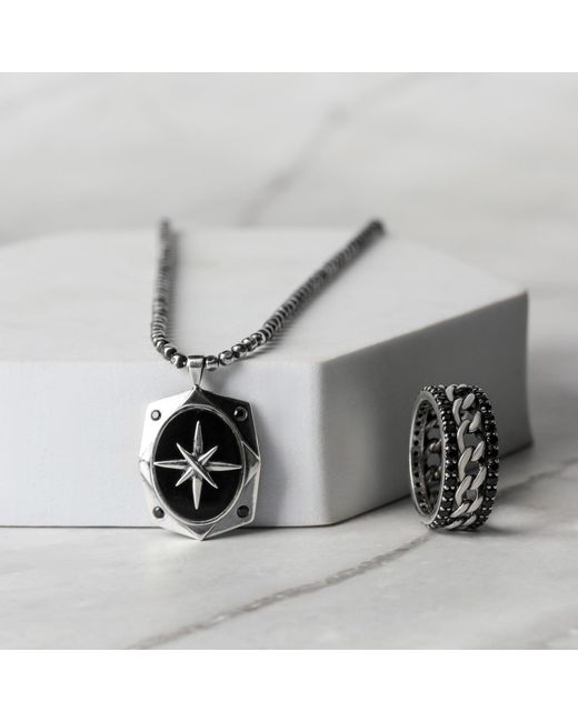 The Jewelz White Nexus Curb Band Ring for men