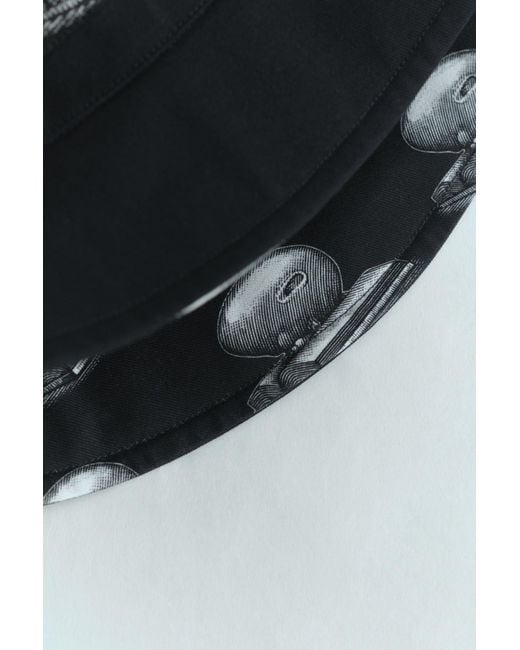 Lost Pattern Black Bookhead Cotton Reversible Bucket Hat