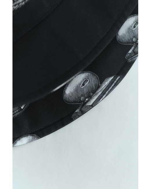 Lost Pattern Black Bookhead Cotton Reversible Bucket Hat