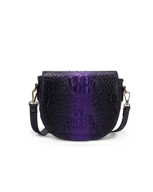 Mkf Collection - J'omor Blue Amalia Croc-Embossed Crossbody Bag