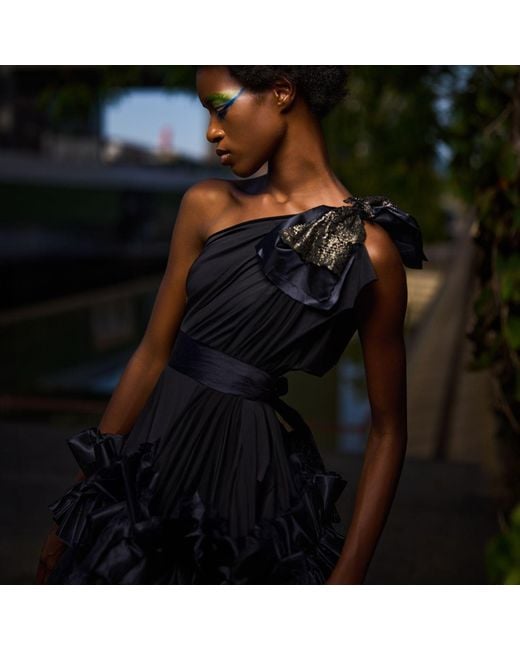 Miro Misljen Black One Shoulder Dress