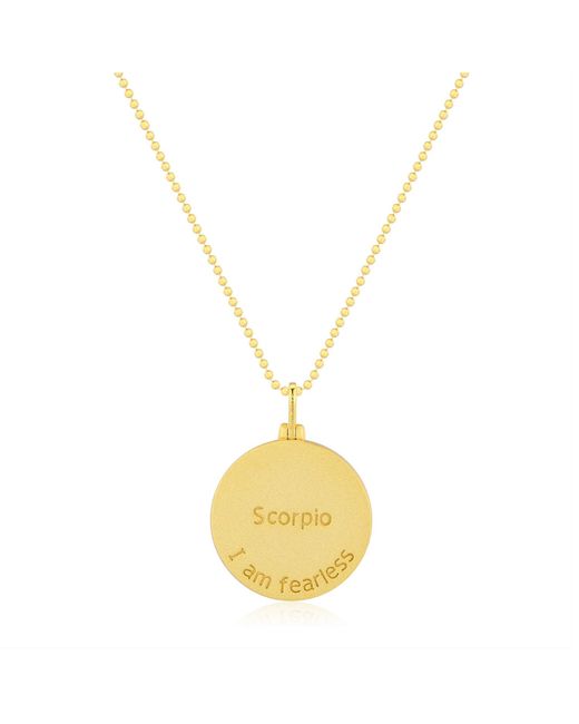 Azura Jewelry New York Metallic Scorpio Zodiac Mantra Necklace Vermeil