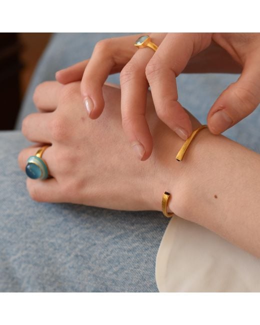 GEM BAZAAR Metallic Grace Bangle With Quartz