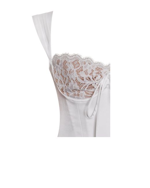 Miss Circle New York White Everly Lace Satin Corset Top