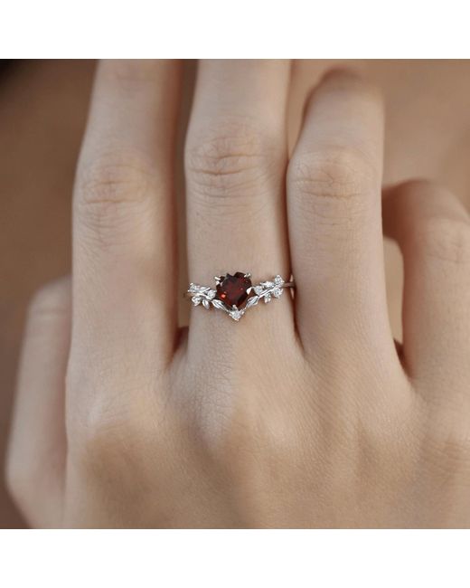 Azura Jewelry New York Red Heart Desire Mozambique Garnet Vermeil