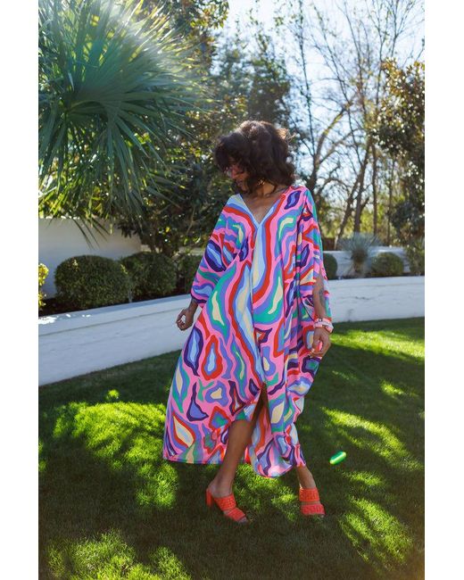 Jennafer Grace Red Vyka Groove Caftan