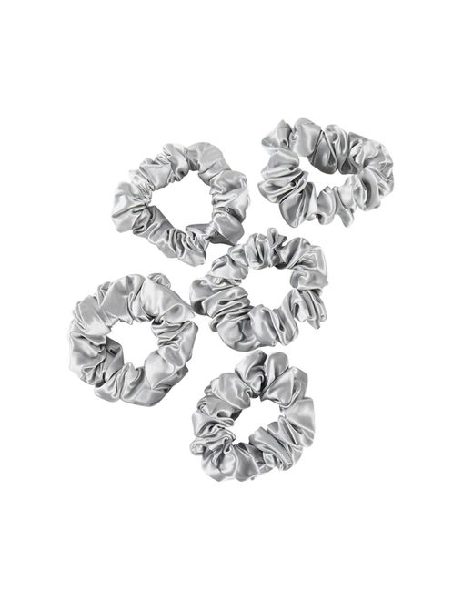 Soft Strokes Silk Metallic Pure Mulberry Silk Regular Scrunchie Set Of Five