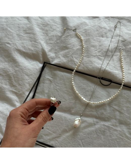 Pearl Code White Keshi Pearl Ring – Statement Ring
