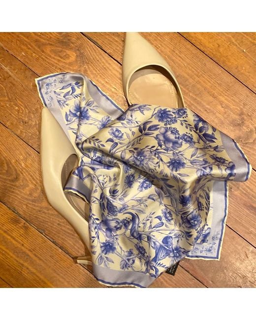 Ralufineart Blue Silk Scarf The Magic Tree Tale