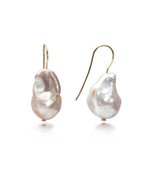 The Jewellery Store London Metallic Baroque Pearl Earrings