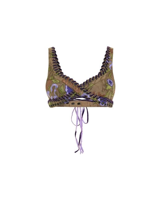 Maison sél Brown Eyelet Detailed Bra