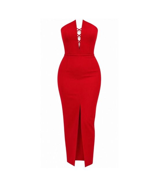 Ma Mulier Red Betty Strapless Maxi Dress