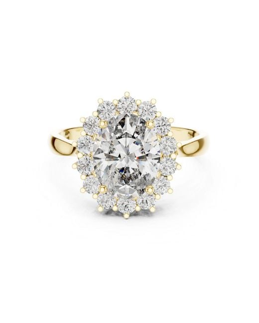 Aya Fine Jewelry Metallic Oval Halo Lab Diamond Engagement Ring