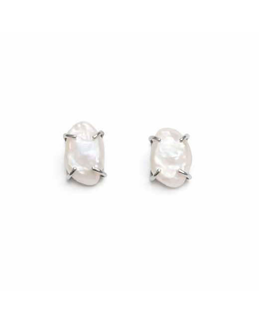 Pearl Code Metallic Rozeta Sunrise — Ancient Symbol Keshi Pearl Earrings