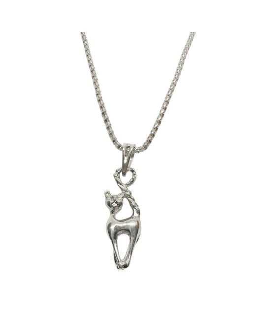 Tg-Jewellery by Tamara Gervasio Metallic Sterling Cat Pendant Necklace – Handmade Lost Wax Cast Pendant