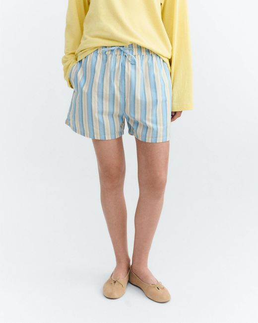 Thinking Mu Blue Striped Shorts Ger