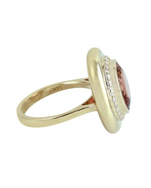 Artisan Metallic 14K Tourmaline & Diamond Halo Ring