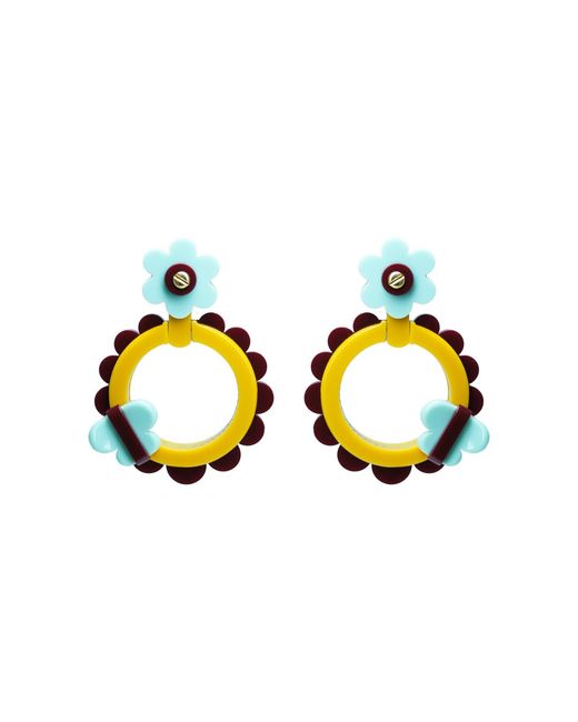 Gissa Bicalho Multicolor Handmade Earring Sunflower Burgundy