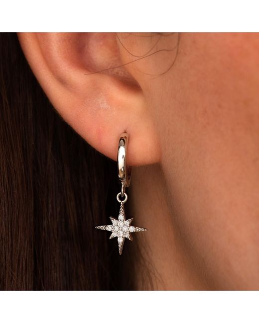 Scream Pretty Metallic Starburst Hoop Earrings