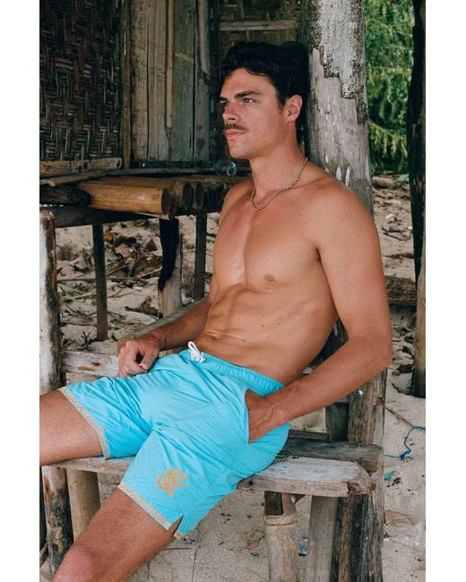 Raw Potential Blue Cheveyo Swim Shorts for men