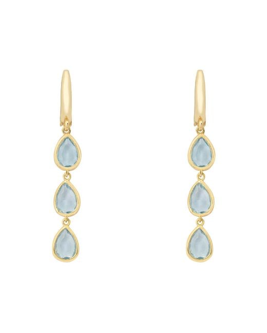Latelita London Blue Sardinia Triple Teardrop Earrings Topaz