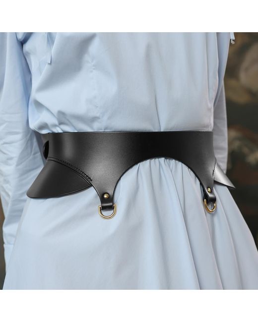 Haute Cuir Black Liora Waist Leather Belt