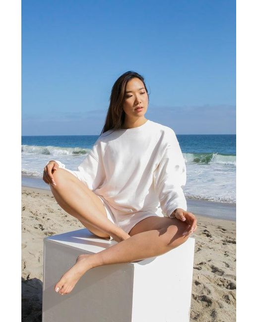 Ocio Leisurewear White Oversized Crewneck
