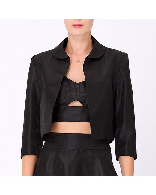 Smart and Joy Blue Taffeta Crop Jacket