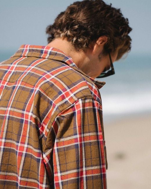 Ariko Brown Bucky Flannel Overshirt for men