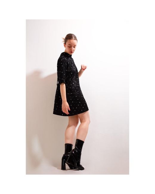 KAROLINA OZOLINSIUTE Black Julie Sequin Party Mini Dress