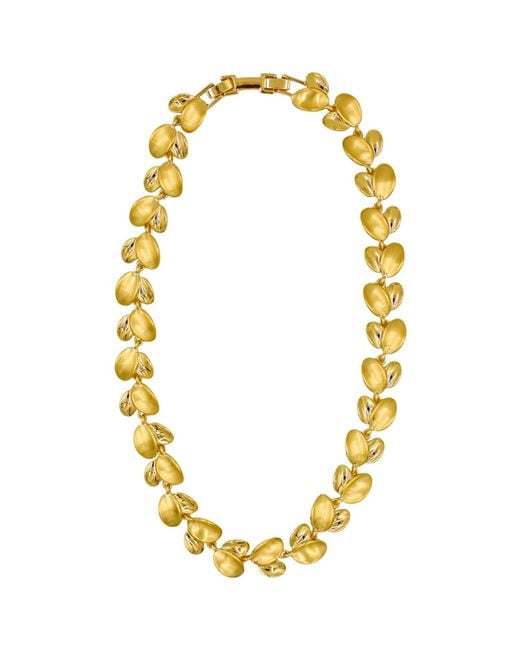 1610Istanbul Metallic Floral Chunky Necklace