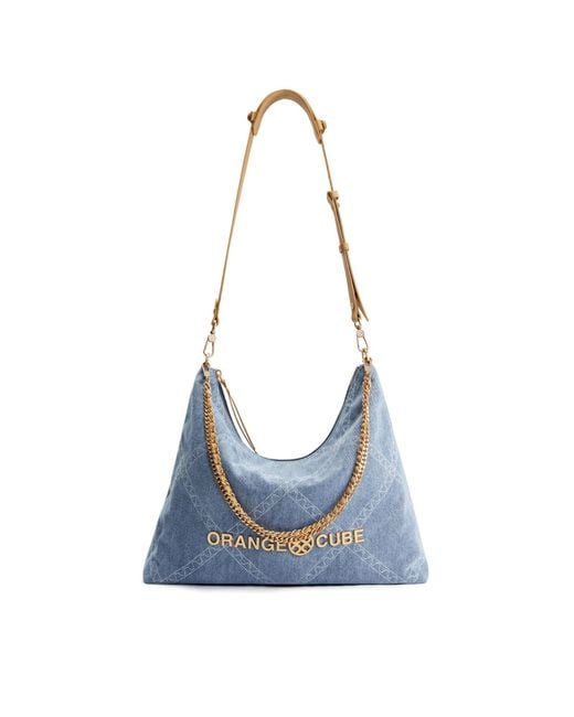 Orange Cube Blue Metropolitan Crossbody Bag