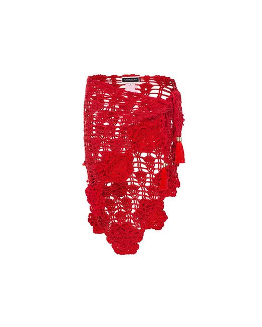 Andreeva Red Cherry Handmade Crochet Cover-Up