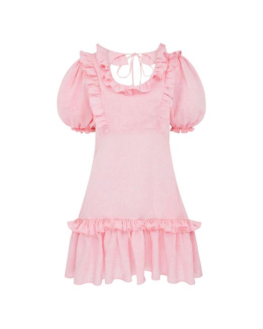 Lisa The Label Pink Cafe Society Plumsy Short Dress