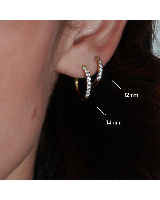 Mickey's Girl Metallic Pave Hoop Earrings